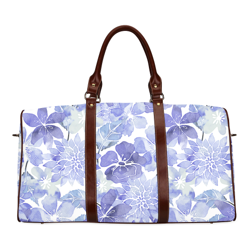 Watercolor Flower Pattern Waterproof Travel Bag/Small (Model 1639)