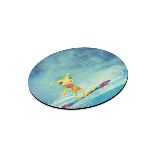 Surfing Alien Round Mousepad