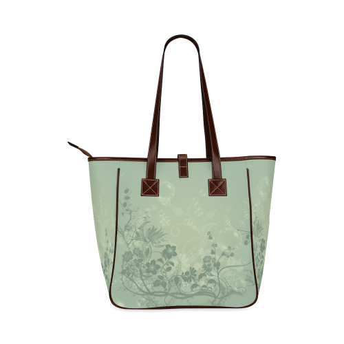 Wonderful flowers in soft green Classic Tote Bag (Model 1644)