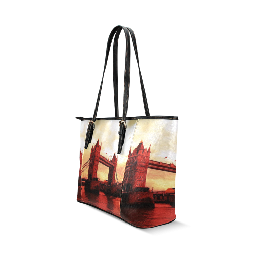 Travel-London Tower Bridge Leather Tote Bag/Small (Model 1640)