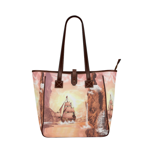 Fantasy landscape, awesome ship Classic Tote Bag (Model 1644)