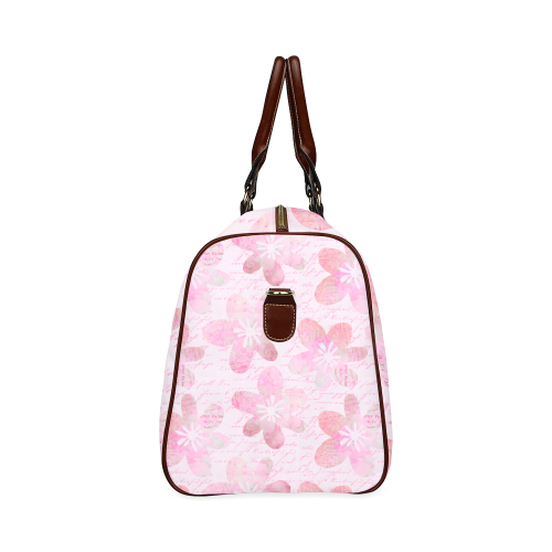 Watercolor Flower Pattern Waterproof Travel Bag/Small (Model 1639)