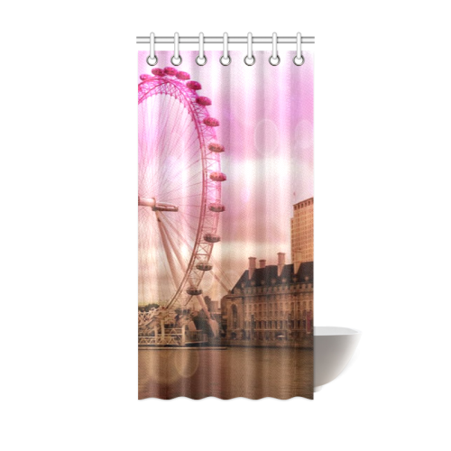 Travel-London, pink Shower Curtain 36"x72"
