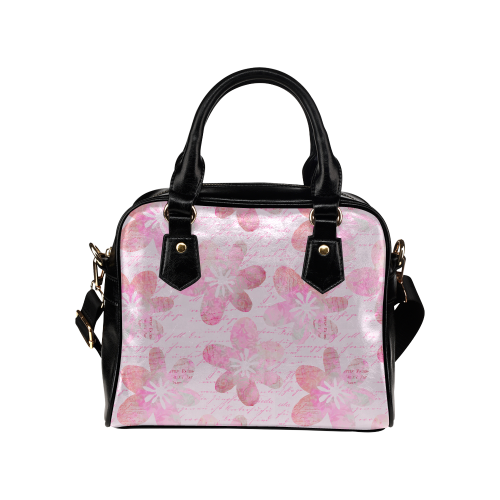 Watercolor Flower Pattern Shoulder Handbag (Model 1634)