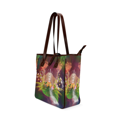 Glowing flowers with bubbles Classic Tote Bag (Model 1644)