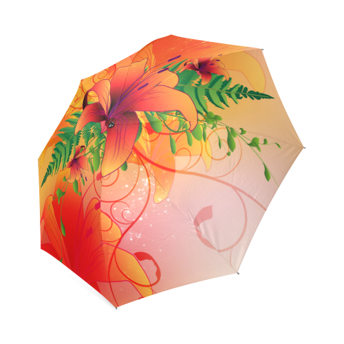 Summer design, wonderful flowers Foldable Umbrella (Model U01)