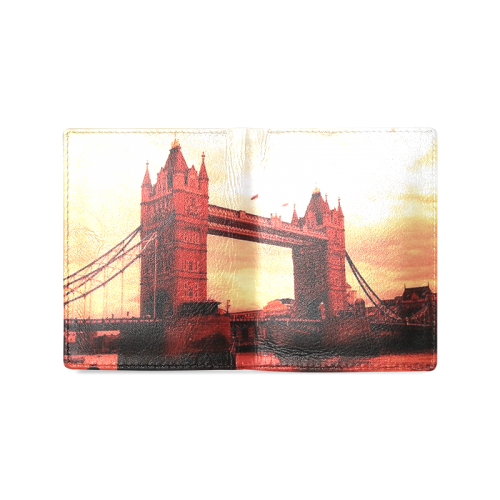 Travel-London Tower Bridge Men's Leather Wallet (Model 1612)