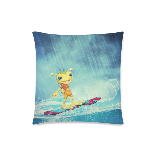 Surfing Alien Custom Zippered Pillow Case 18"x18"(Twin Sides)