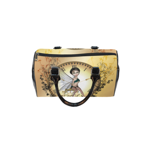 Steampunk, cute fairy on a clock Boston Handbag (Model 1621)