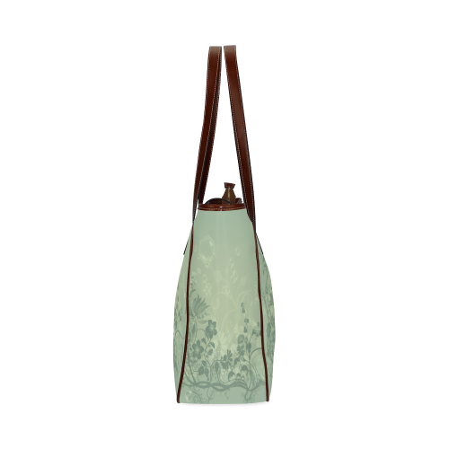 Wonderful flowers in soft green Classic Tote Bag (Model 1644)