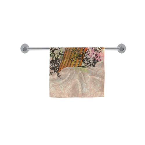 Music, pan flute with flowers Custom Towel 16"x28"