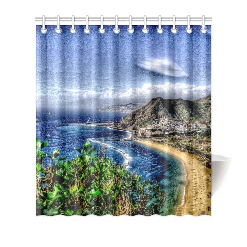 Travel-painted Tenerife Shower Curtain 66"x72"