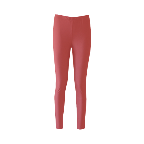 Aurora Red Color Accent Cassandra Women's Leggings (Model L01)