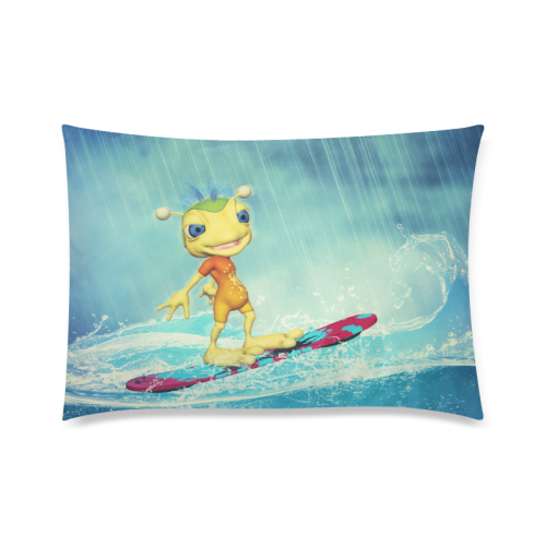 Surfing Alien Custom Zippered Pillow Case 20"x30" (one side)