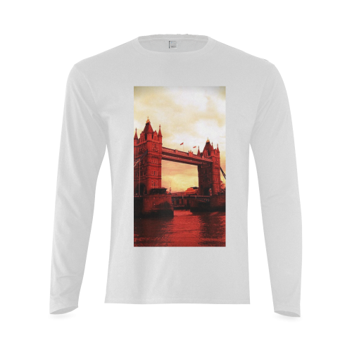 Travel-London Tower Bridge Sunny Men's T-shirt (long-sleeve) (Model T08)