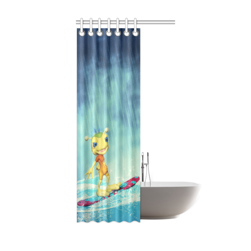 Surfing Alien Shower Curtain 36"x72"