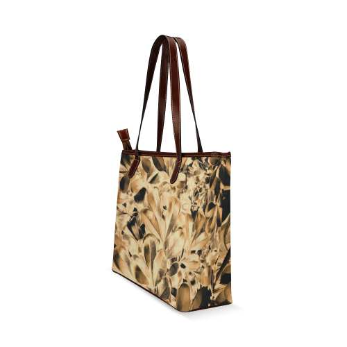 Foliage #2 Gold - Jera Nour Shoulder Tote Bag (Model 1646)