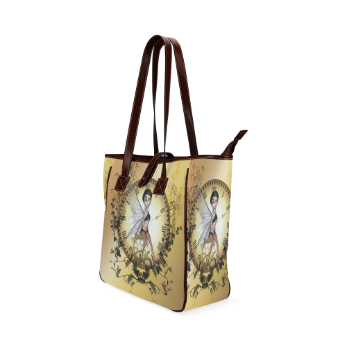 Steampunk, cute fairy on a clock Classic Tote Bag (Model 1644)