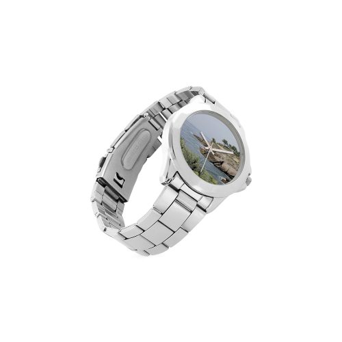 Travel Tenerife, painted Unisex Stainless Steel Watch(Model 103)