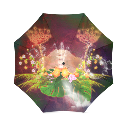 Glowing flowers Foldable Umbrella (Model U01)