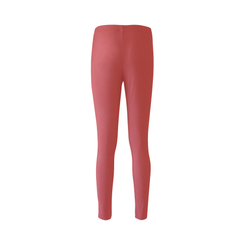 Aurora Red Color Accent Cassandra Women's Leggings (Model L01)