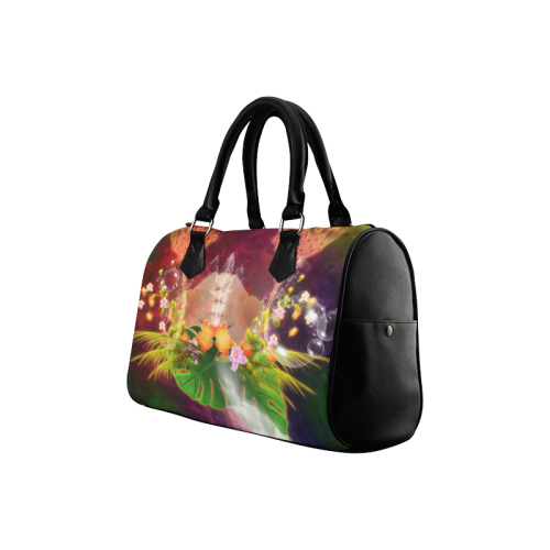 Glowing flowers Boston Handbag (Model 1621)