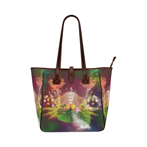 Glowing flowers with bubbles Classic Tote Bag (Model 1644)