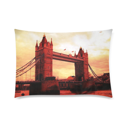 Travel-London Tower Bridge Custom Zippered Pillow Case 20"x30" (one side)