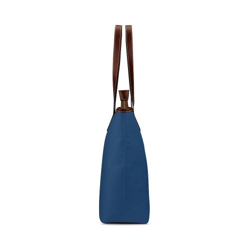 Cool Black Color Accent Shoulder Tote Bag (Model 1646)