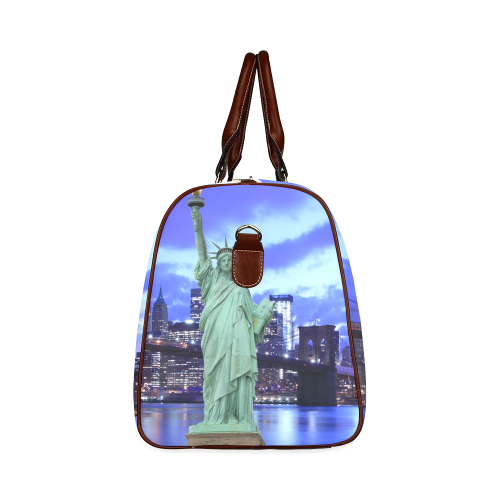 Brooklyn Bridge and The Statue of Liberty , New Yo Waterproof Travel Bag/Small (Model 1639)