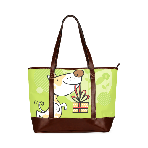 Greeting card with dog character Tote Handbag (Model 1642)