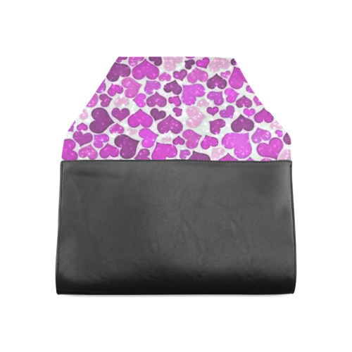 sparkling hearts purple Clutch Bag (Model 1630)