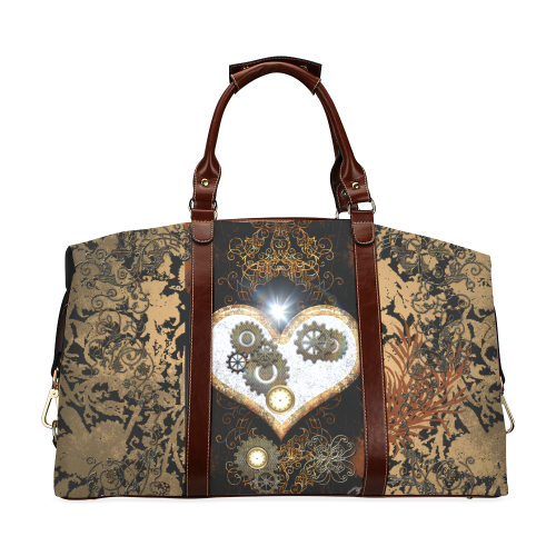 steampunk, awesome heart, clocks, and gears Classic Travel Bag (Model 1643)