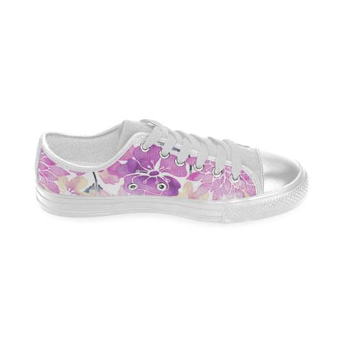 Watercolor Flower Pattern Women's Classic Canvas Shoes (Model 018)