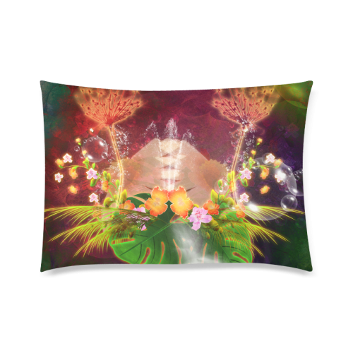 Glowing flowers Custom Zippered Pillow Case 20"x30"(Twin Sides)