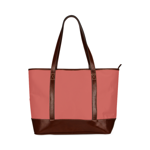 Aurora Red Color Accent Tote Handbag (Model 1642)