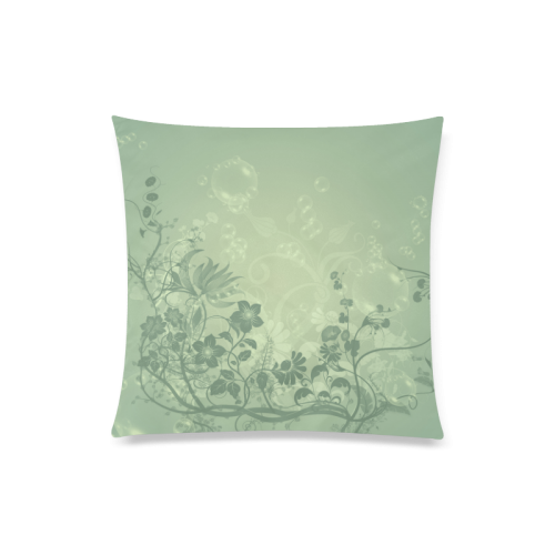Wonderful soft green flowers Custom Zippered Pillow Case 20"x20"(Twin Sides)