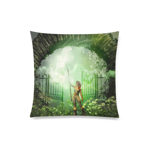 The gate Custom Zippered Pillow Case 20"x20"(Twin Sides)