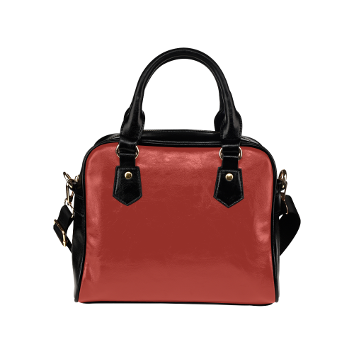 Aurora Red Color Accent Shoulder Handbag (Model 1634)
