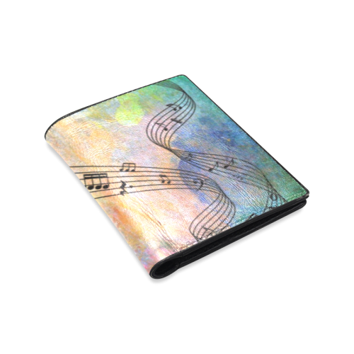 abstract music Men's Leather Wallet (Model 1612)