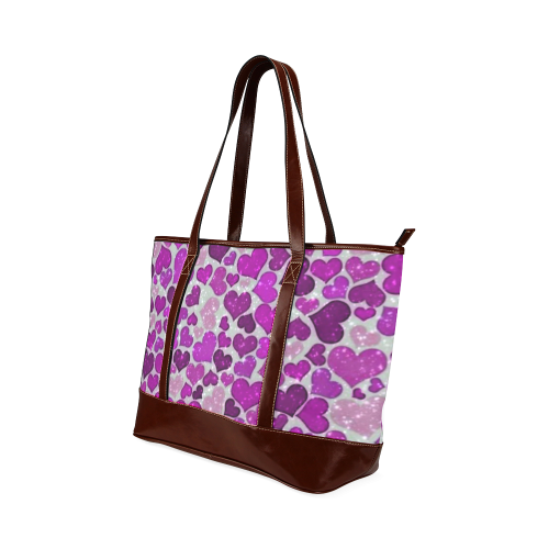 sparkling hearts purple Tote Handbag (Model 1642)