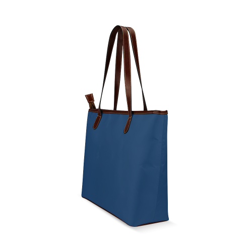 Cool Black Color Accent Shoulder Tote Bag (Model 1646)