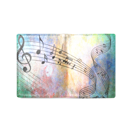abstract music Men's Leather Wallet (Model 1612)