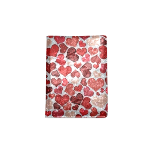 sparkling hearts, red Custom NoteBook B5