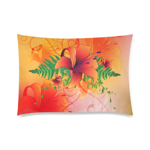 Summer design, wonderful flowers Custom Zippered Pillow Case 20"x30"(Twin Sides)