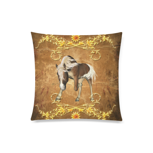 Wonderful horse Custom Zippered Pillow Case 20"x20"(Twin Sides)