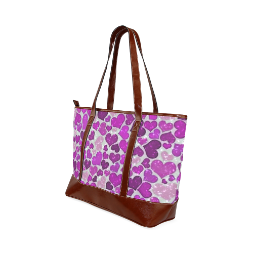 sparkling hearts purple Tote Handbag (Model 1642)