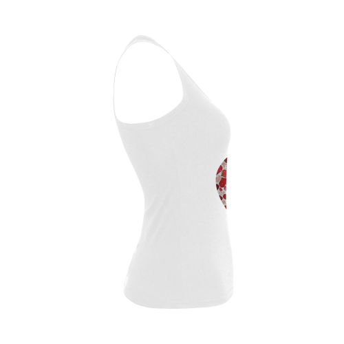 sparkling hearts, red Women's Shoulder-Free Tank Top (Model T35)