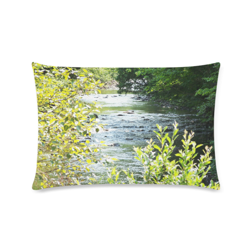 River Runs Through It Custom Zippered Pillow Case 16"x24"(Twin Sides)