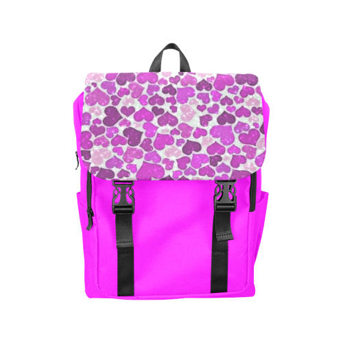 sparkling hearts purple Casual Shoulders Backpack (Model 1623)